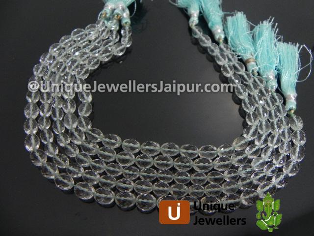 Aquamarine Faceted Drum Beads